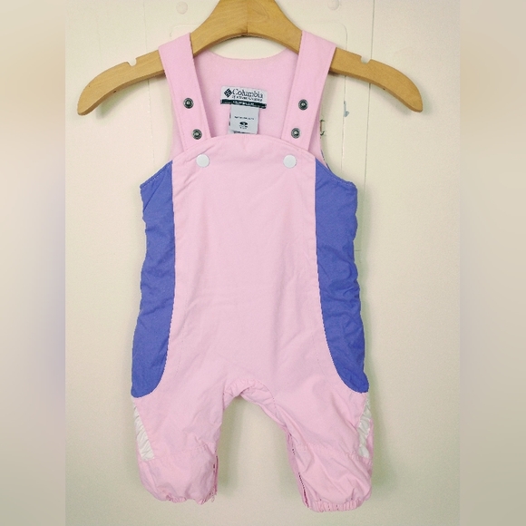 Columbia Snowsuit Pink 12M Jacket Bib Set Waterproof Fleece Hood Pockets - Picture 7 of 14